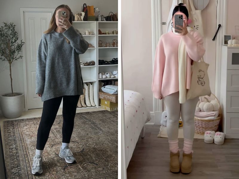 áo len và quần legging nữ mập