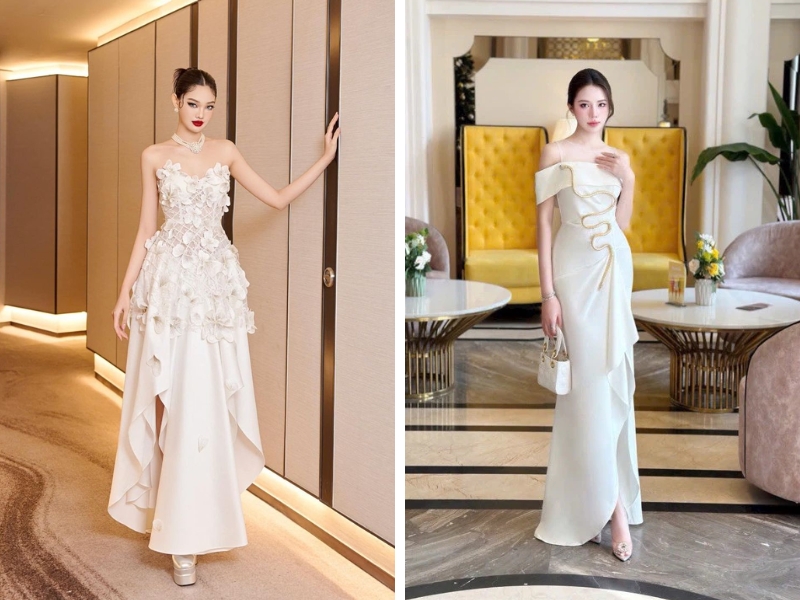 Đầm xẻ tà đi tiệc