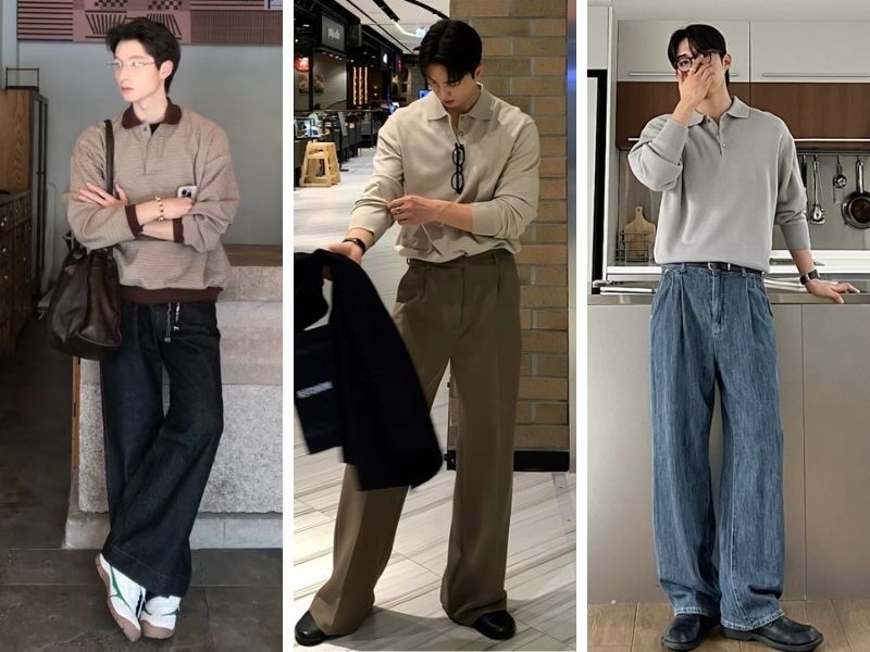 Cách phối đồ nam đi chơi Tết với polo
