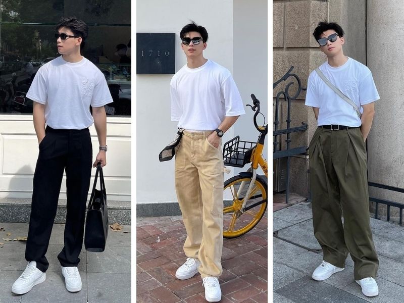 Cách phối đồ Tết cho nam với áo thun