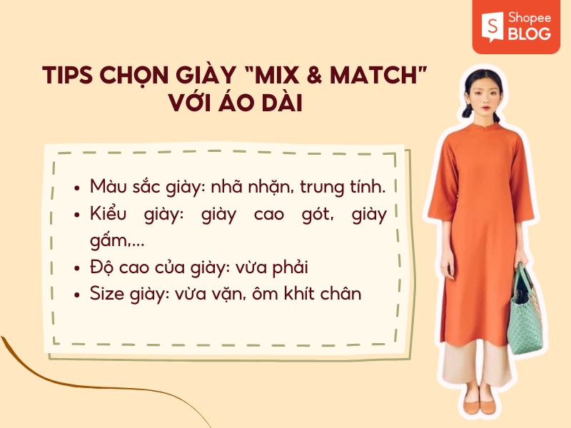 tips chọn giày với áo dài