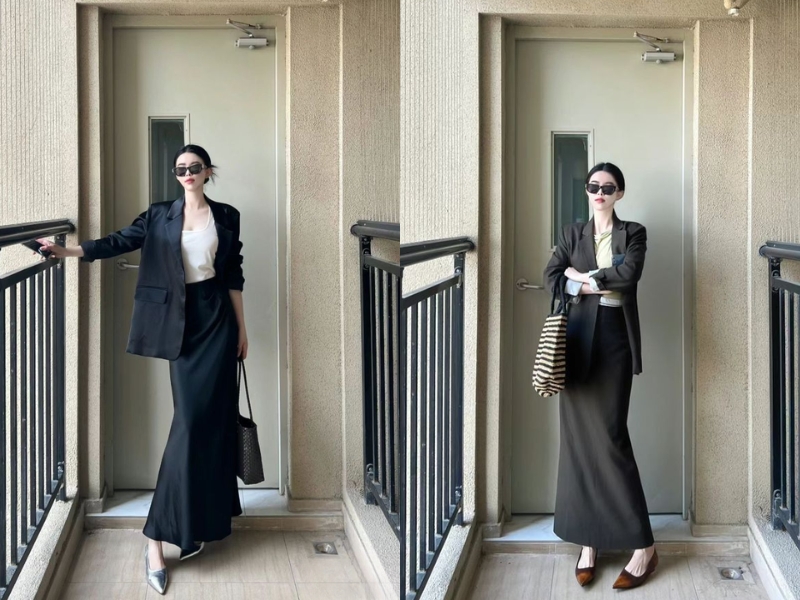 Công thức phối đồ sang trọng áo blazer đen