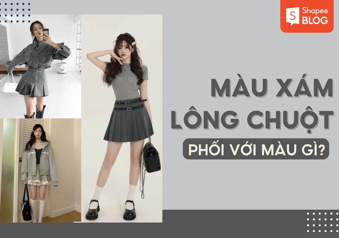 màu xám lông chuột phối với màu gì
