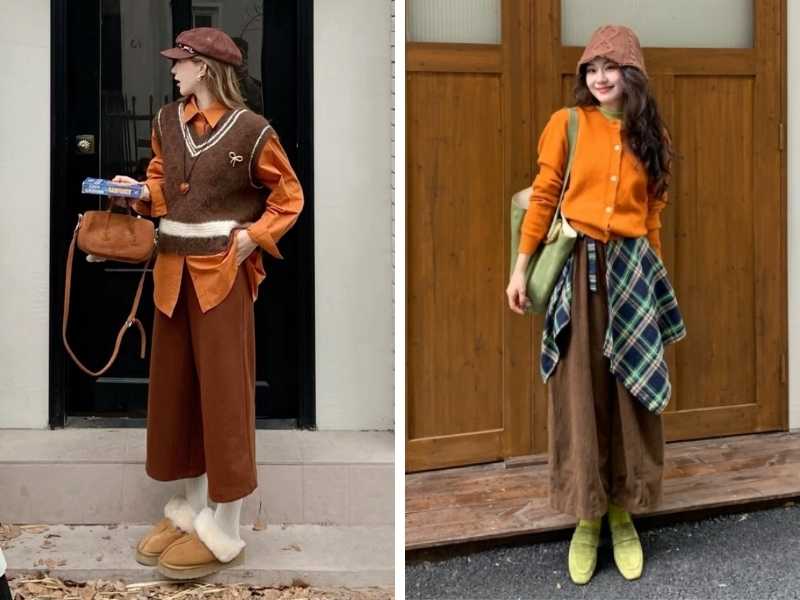 cách phối màu quần áo cho nữ mùa thu đông