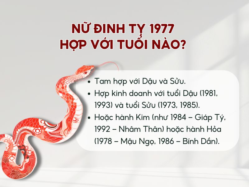 Nữ 1977 lấy chồng tuổi nào hợp? 