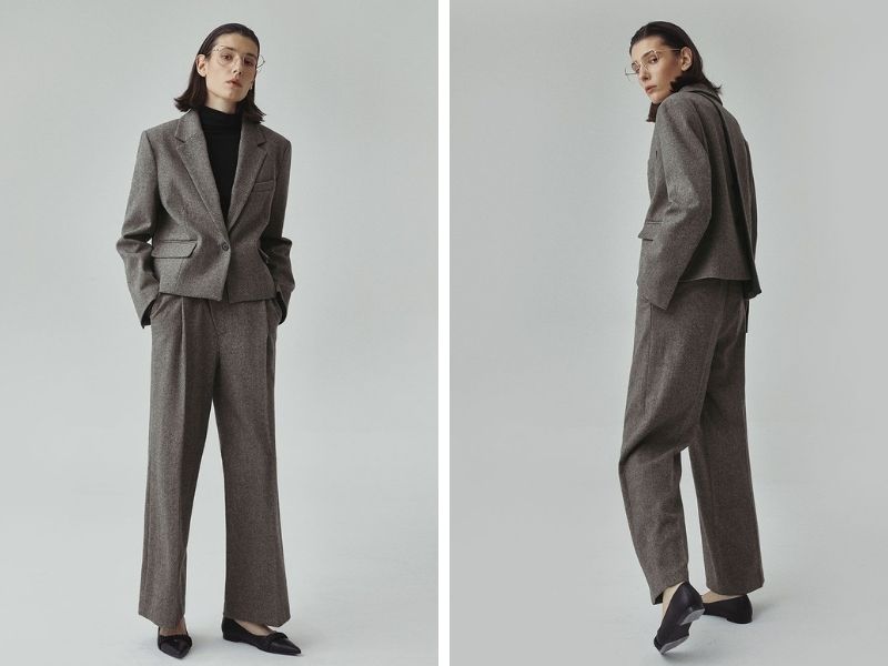  Suit nữ phối cùng giày búp bê