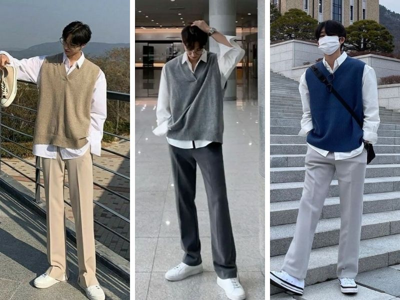 Phối đồ đi chơi Tết cho nam với áo gile