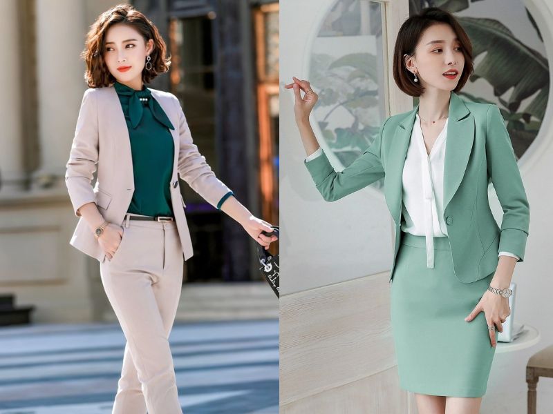 áo sơ mi kiểu và vest