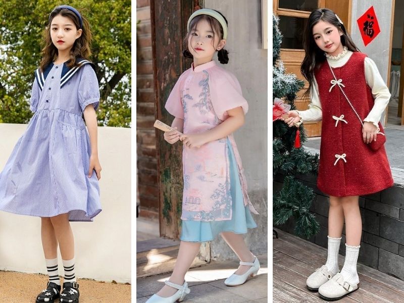 Phối đồ Tết cho học sinh cấp 1