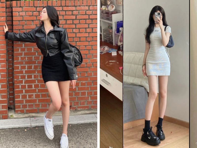 váy body dáng ngắn nữ lùn