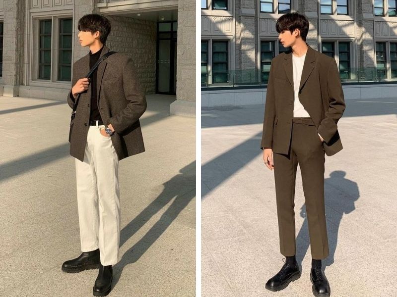 Cách phối áo khoác blazer với áo thun