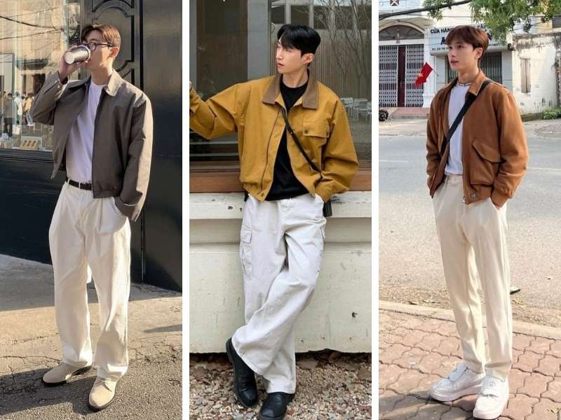 Phối đồ đi chơi Tết cho nam với áo thun