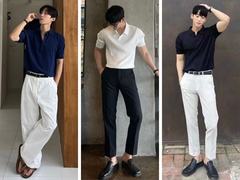 Phối đồ đi chơi Tết cho nam với áo polo