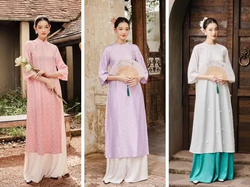 Outfit Tết cho nữ với áo dài truyền thống