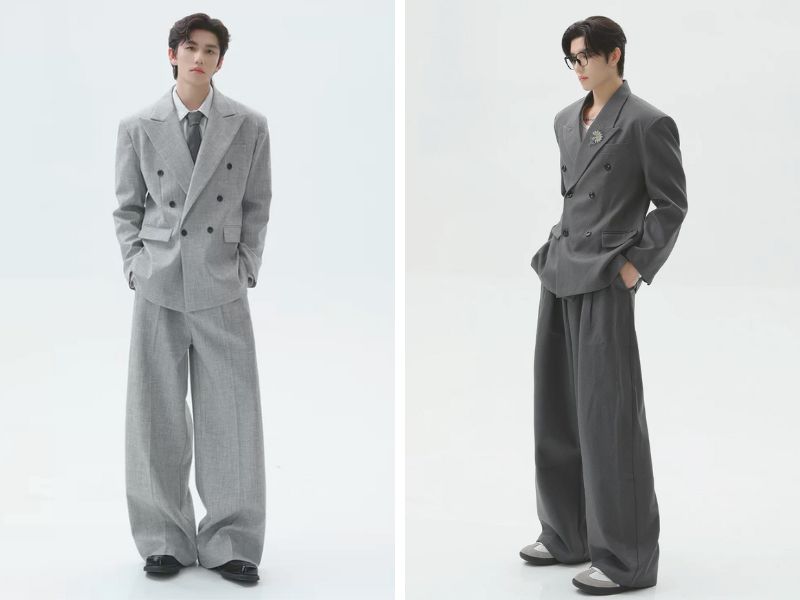 Cách phối quần tây baggy nam với áo blazer