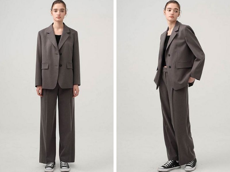 Cách phối vest nữ với giày thể thao nữ