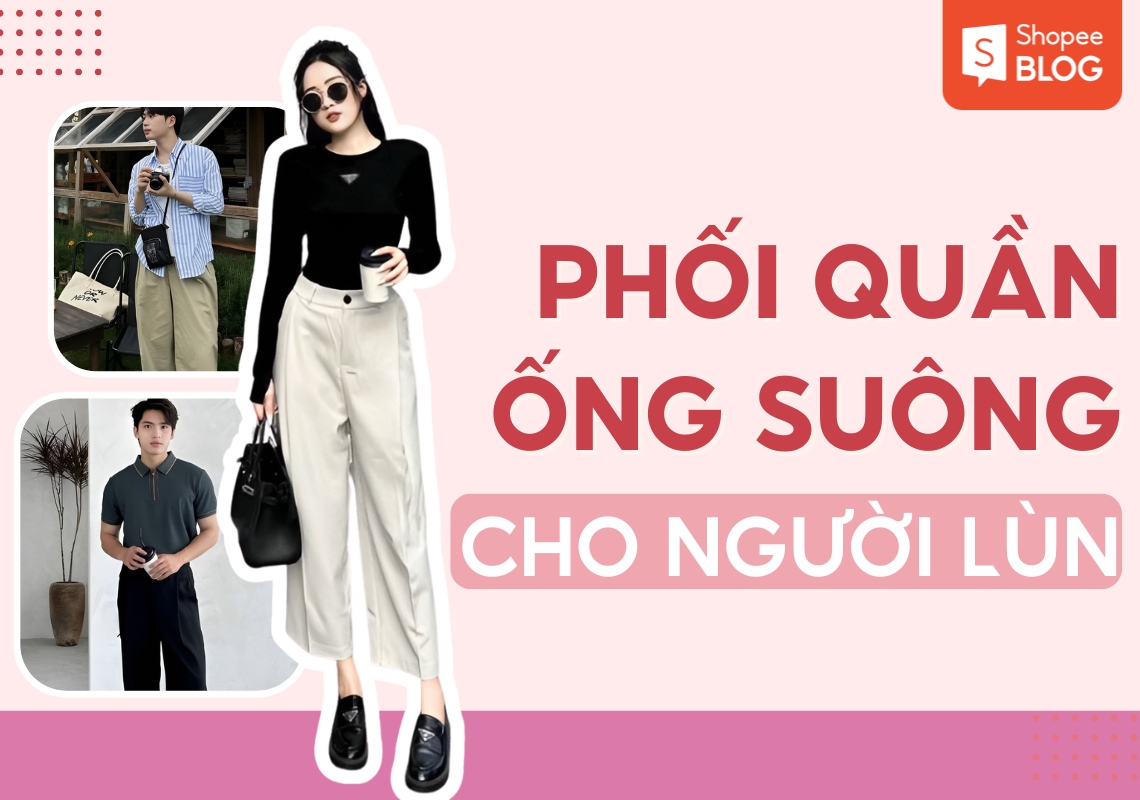 cách phối quần ống suông cho người lùn