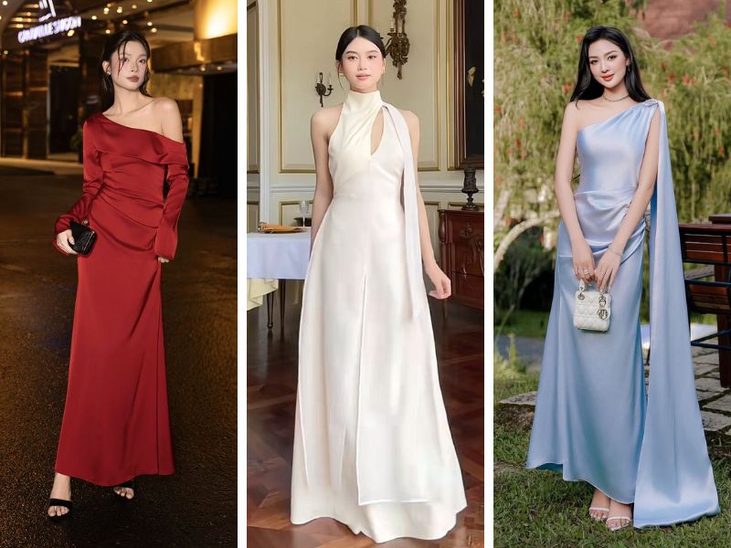 Set đồ đi chơi Tết cho nữ với đầm dài