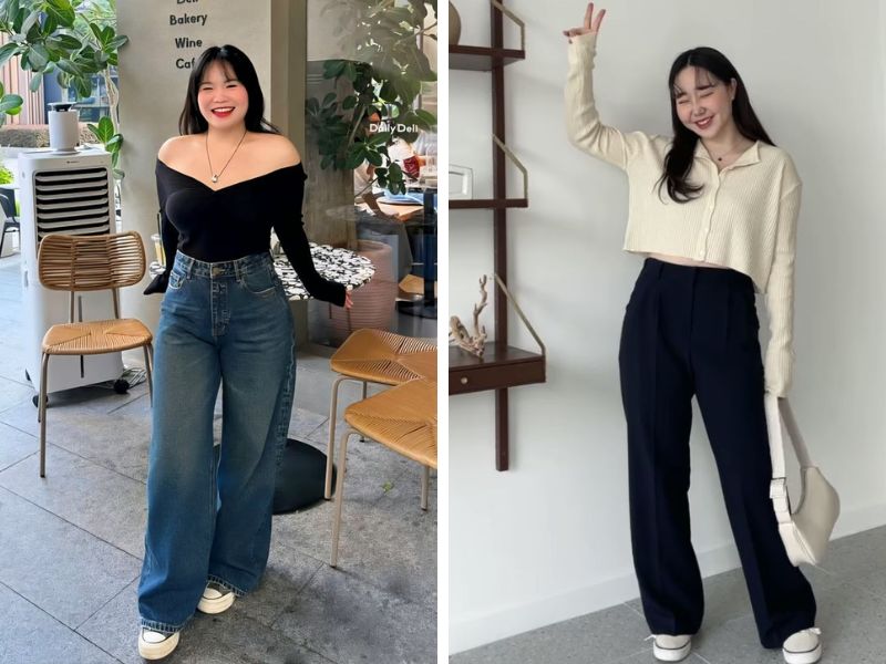 áo croptop quần cạp cao