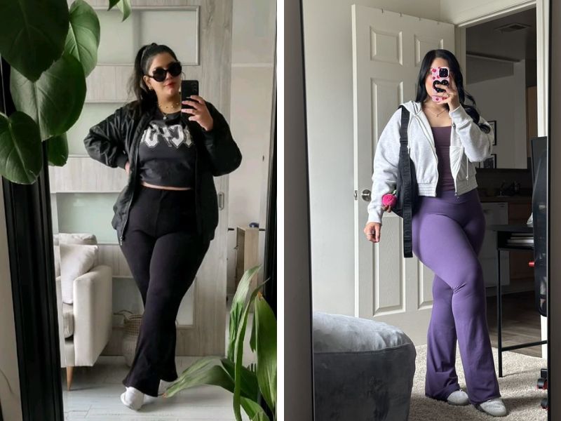 phối quần legging nữ mập với màu sắc tương đồng hoặc tương phản