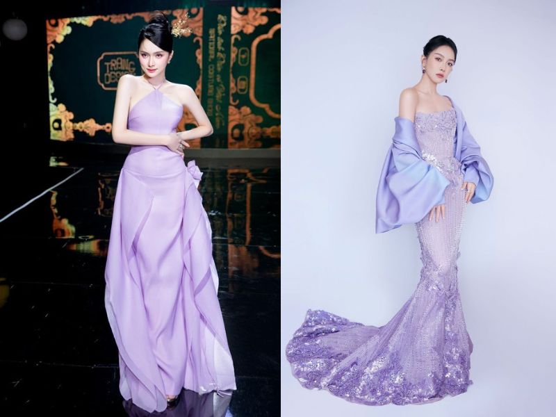 đầm váy màu tím tôn nữ da trắng