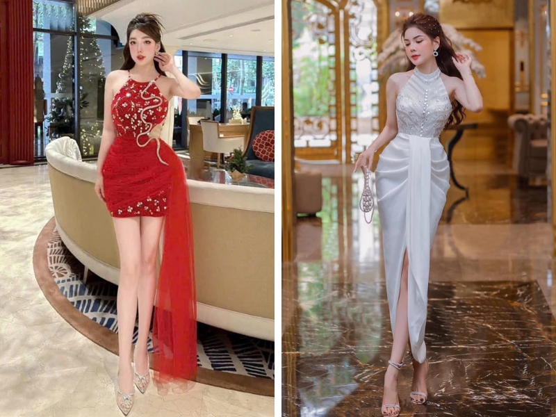 Phối đồ với đầm đính đá 