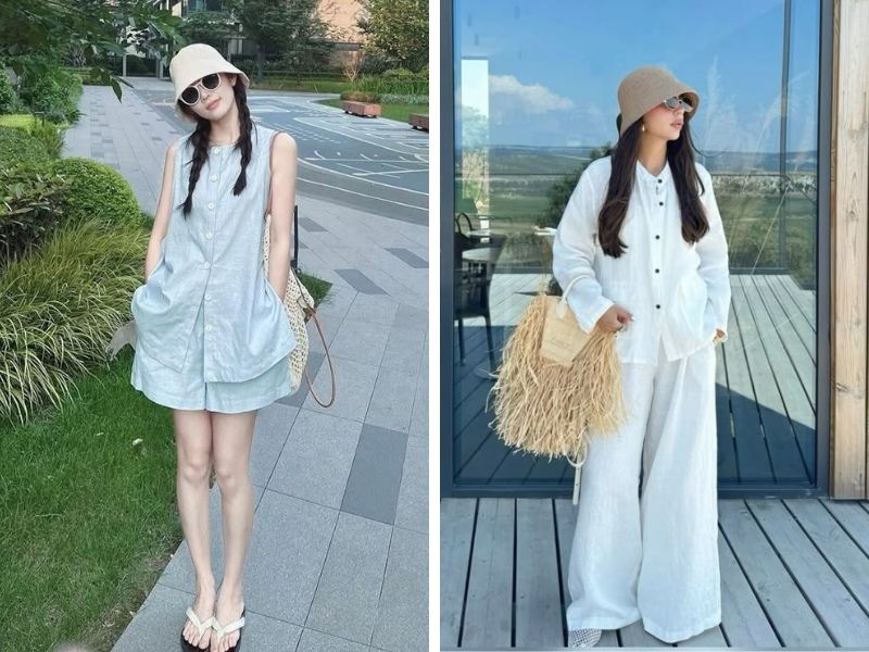 set linen đi biển nữ