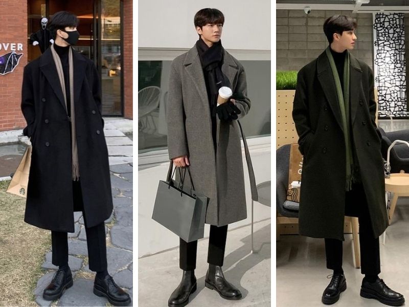 Gợi ý outfit Tết cho nam với áo măng tô