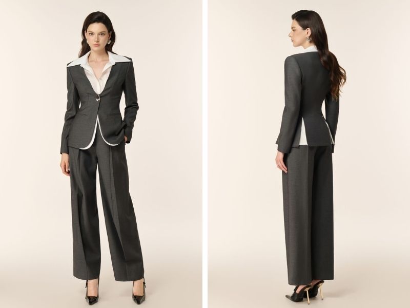 Cách phối vest nữ với giày Slingback nữ