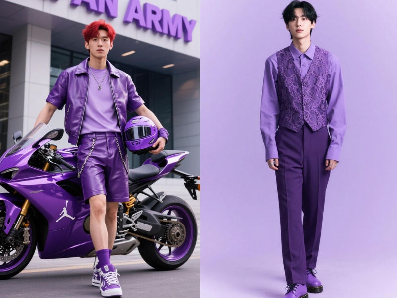 set đồ tím cho nam