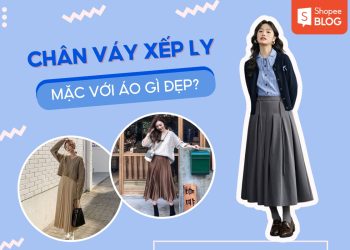chân váy xếp ly mặc với áo gì