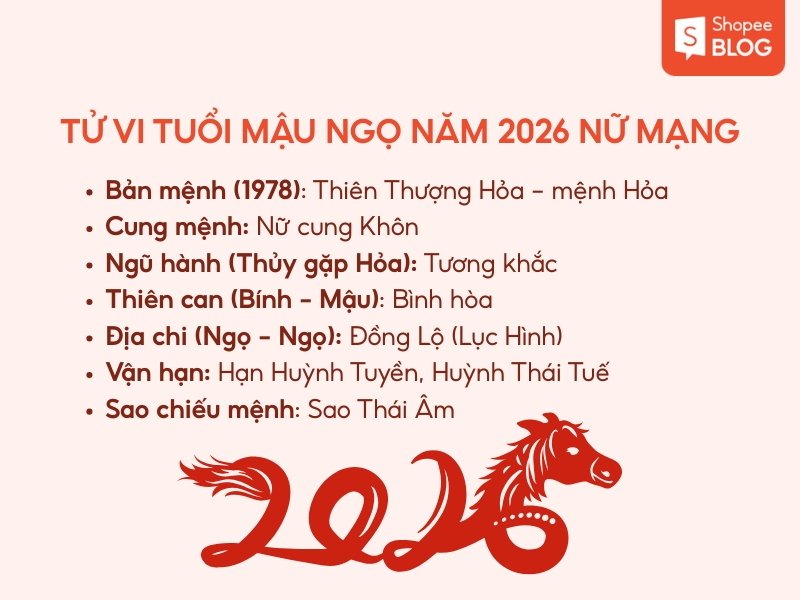 Tử vi tuổi Mậu Ngọ 1978 nữ mạng 