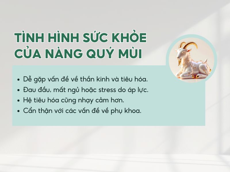 Nữ Quý Mùi chú ý đến sức khỏe trong năm 2026
