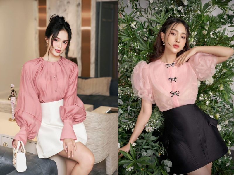 áo hồng tôn da trắng cho nữ
