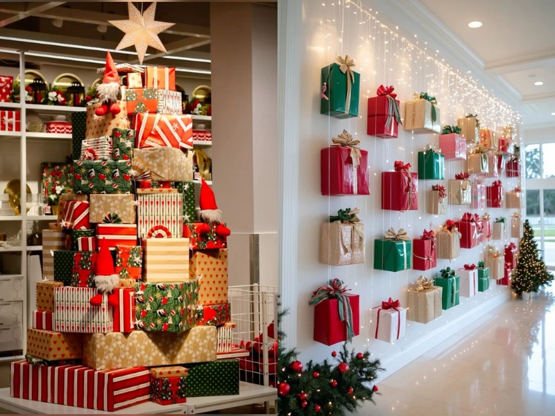 hộp quà mẫu trang trí noel cho cửa hàng