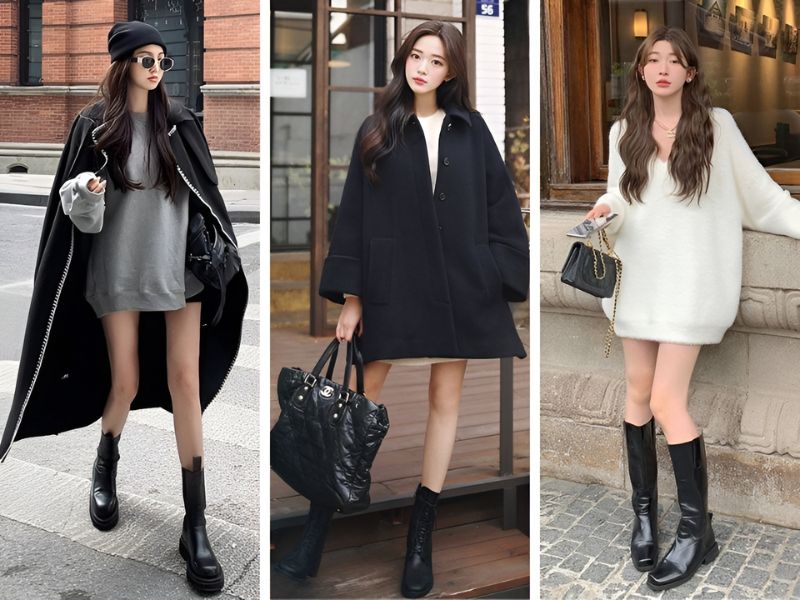  Phối boot lửng theo kiểu áo giấu quần