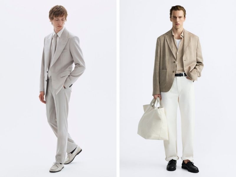 Suit nam phối cùng giày Boat Shoes nam