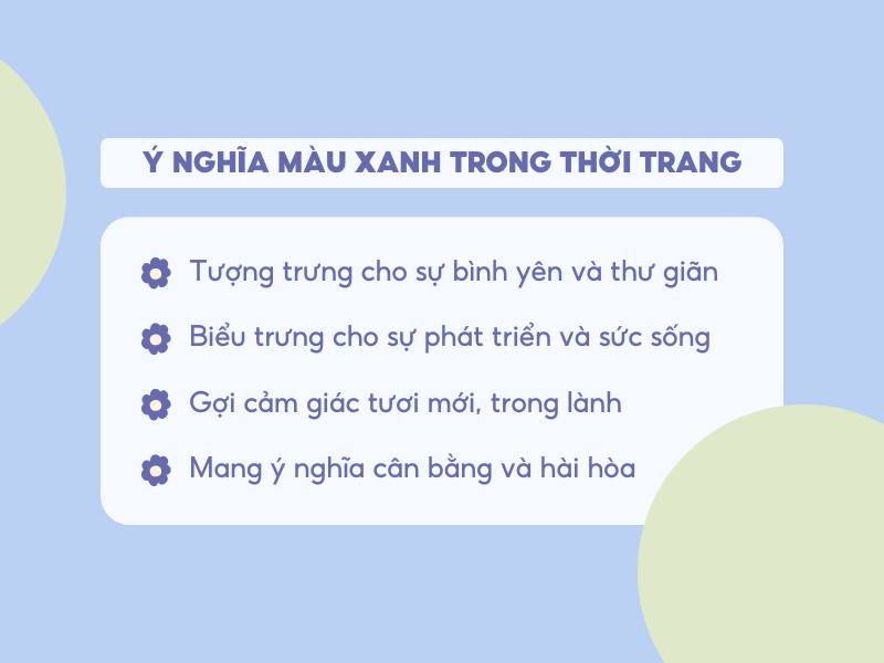 Ý nghĩa của màu xanh trong thời trang