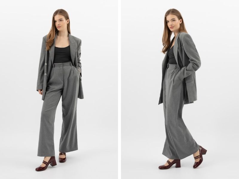 Suit nữ phối cùng giày Mary Jane nữ