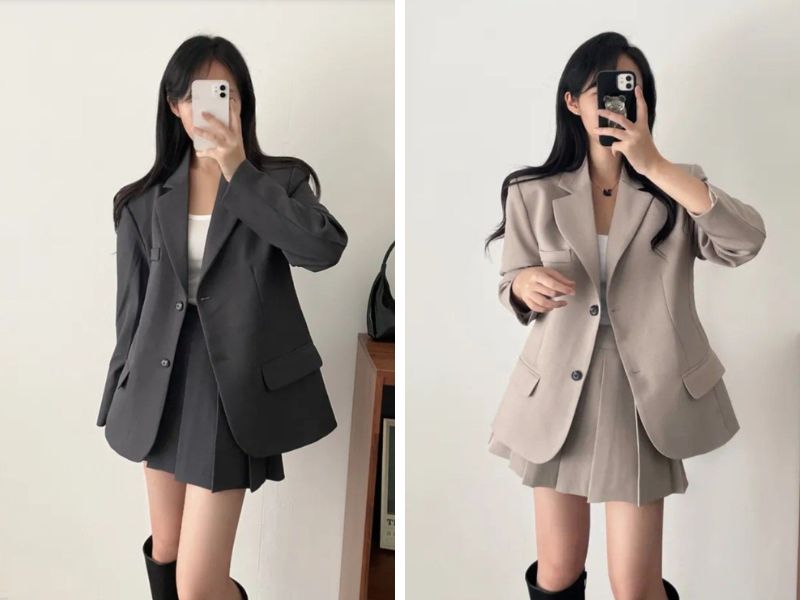 vest và chân váy chữ a