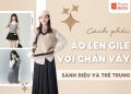 cách phối áo len gile với chân váy