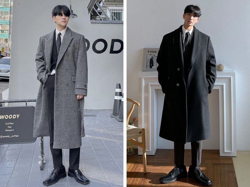 Cách phối suit với trench coat mùa đông cho nam