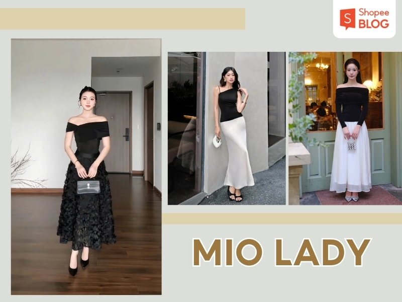 phối đồ với chân váy dài MIO LADY