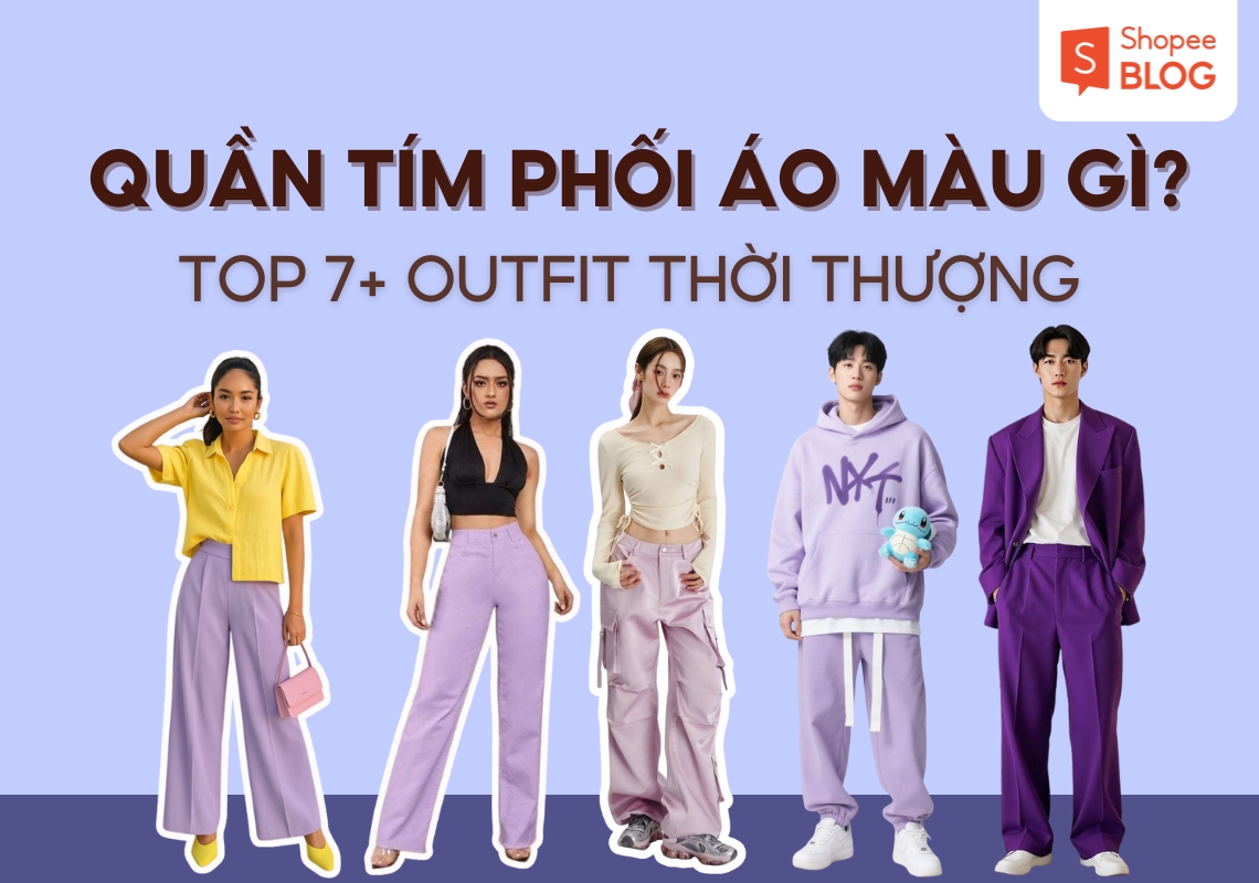 quần tím phối áo màu gì