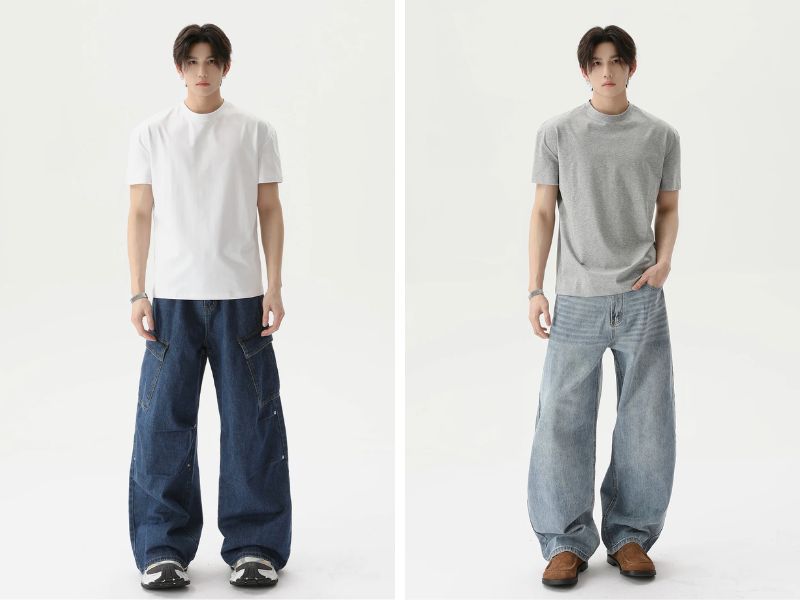 Các kiểu phối đồ với quần baggy và áo thun