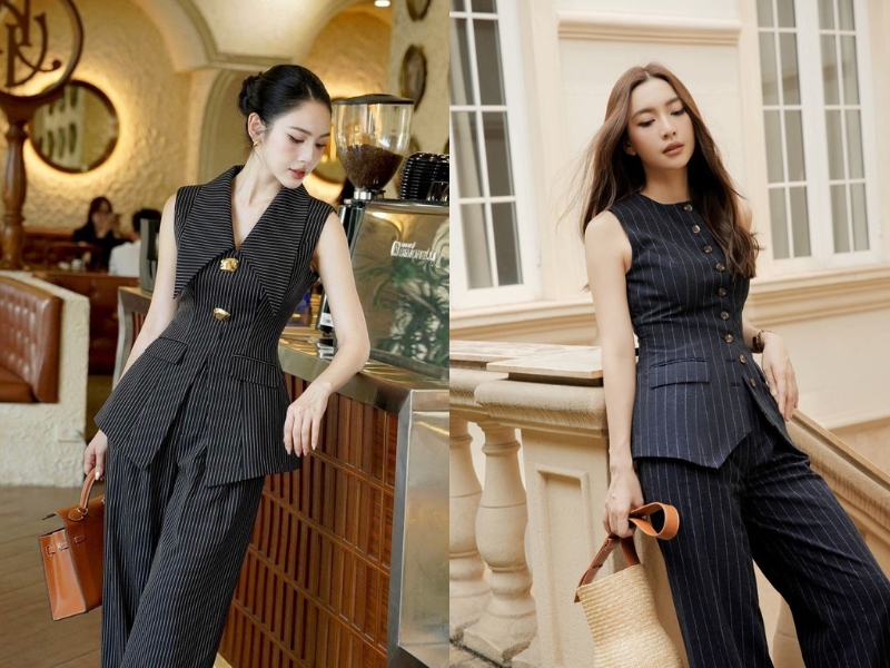 áo gile ngắn phối jean