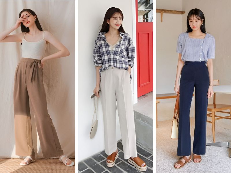 Phối quần ống suông và sandal