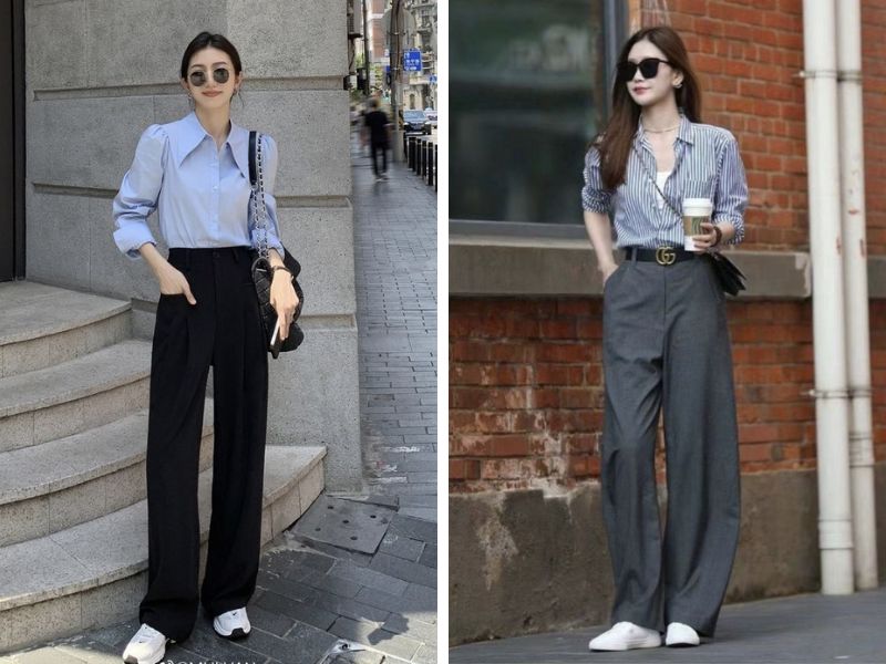 áo sơ mi quần ống đứng