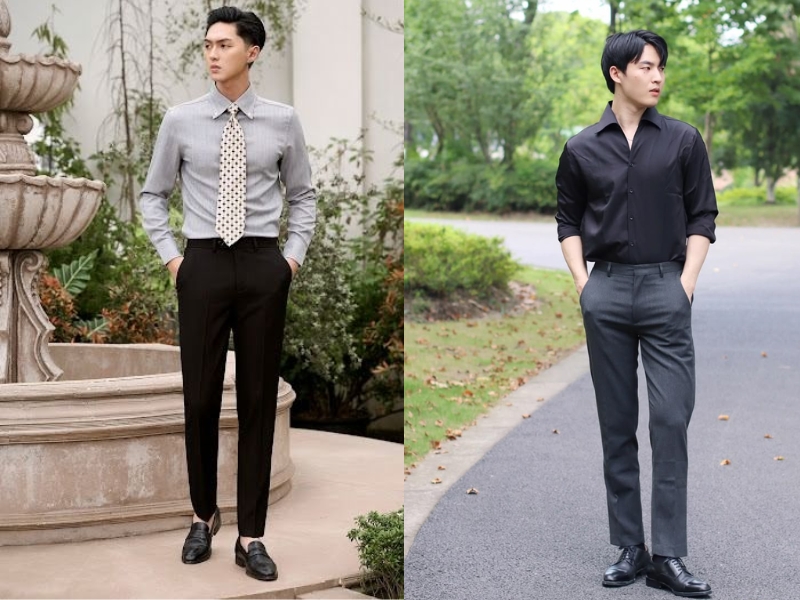 Thời trang nam với áo sơ mi và quần tây