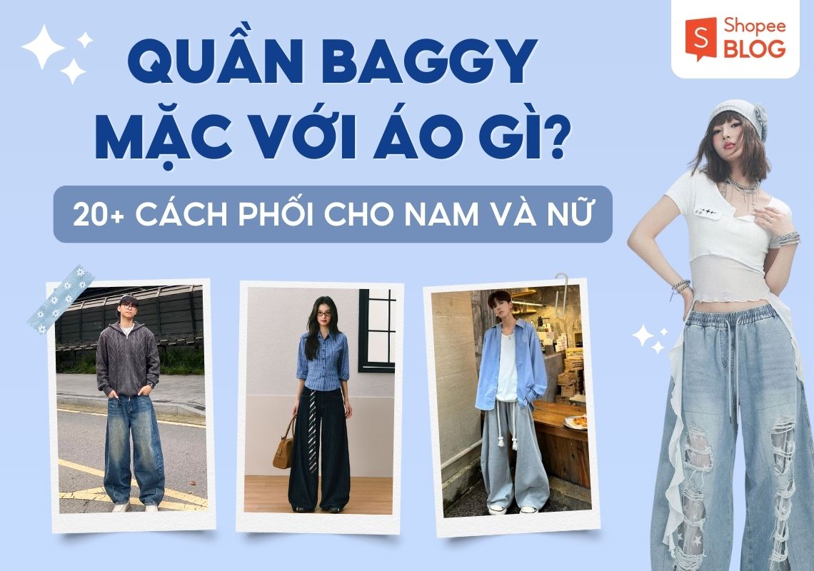 quần baggy mặc với áo gì